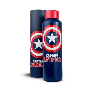 Imagem de Garrafa Térmica Inox 600ml Capitão América Marvel-Unissex