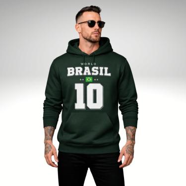 Imagem de Moletom Masculino Canguru Brasil 10 Estilo Esportivo Premium-Masculino