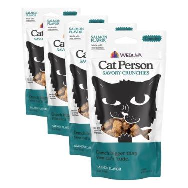 Imagem de Petiscos para Gatos Cat Person Salmon Crunchies 57 g, pacote com 4