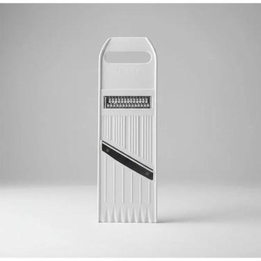 Imagem de Cortador Fatiador de Legumes Fantástico Manual 3 em 1 Plástico Resistente e Aço Inox Multiuso para Cozinha Branco