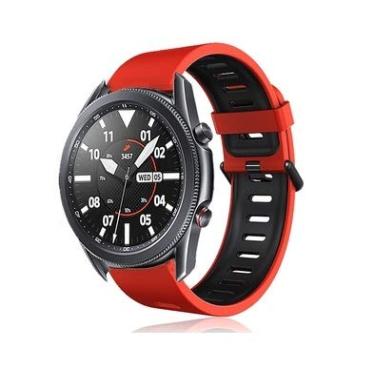 Imagem de Pulseiras Sport Nandos-Store compatível com Samsung Galaxy Watch 3-41mm e 45mm - (45mm - Vermelho com preto)