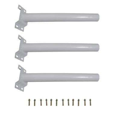 Imagem de Suporte Barra Luminaria Solar Kit com 3 unidadesRua Poste Aço Quintal Jardim