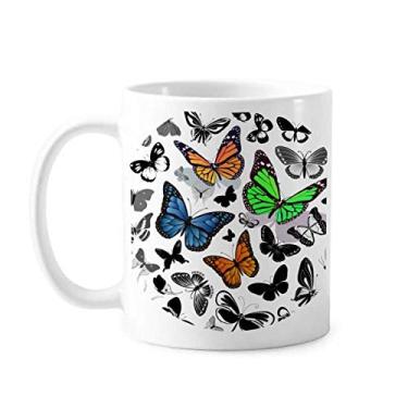 Imagem de Caneca vintage escopo de borboletas cerâmica xícara de café porcelana louça