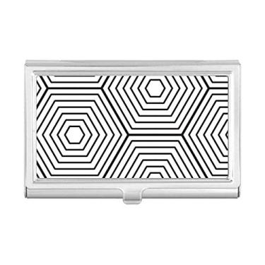 Imagem de Hexagon Line Art Grain Ilustration Pattern Porta-cartões de visita Case Pocket Box Wallet