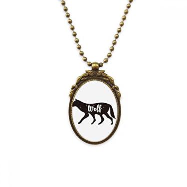 Imagem de DIYthinker Colar de lobo preto e branco com pingente de contas vintage