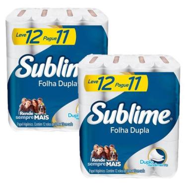 Imagem de Kit 2 Papel Higiênico Sublime Folha Dupla com 12 rolos cada