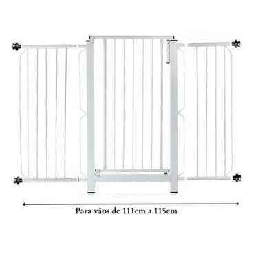 Imagem de Grade e portão para cachorro bebê pet, vãos de 111cm a 115cm - Grade M