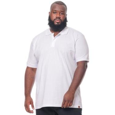 Imagem de Camisa Polo Plus Size Masculina Lisa com Punho Branca - ANISTIA, Branc
