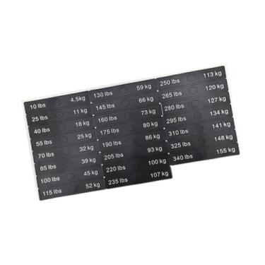 Imagem de Colaxi Adesivos de peso, etiquetas de pilha de peso, acessórios de máquina de ginástica interna, treinadores de resistência, acessórios de academia, adesivos, 10 a 340 Libras, 12cmx2cm