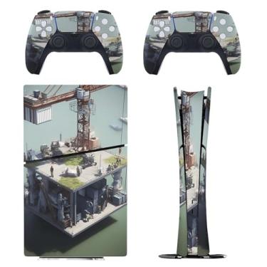 Imagem de Skin for PS5 Slim Digital Edition, capa adesiva para console e controle PlayStation 5, película protetora removível fácil de envolver acessórios para jogos, decalque capa completa - padrões artísticos