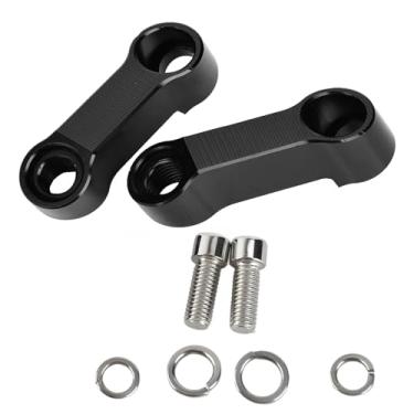 Imagem de Qiilu Kit de extensão de adaptador extensor de espelho retrovisor de motocicleta de 10 mm, 8 mm, preto, liga de alumínio, extensor de espelho