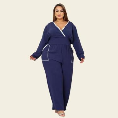 Imagem de Macacão Feminino Longo Social Manga Longa Princesa Bufante Lia Rosa, A