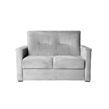 Imagem de Sofá Pequeno 2 Lugares 1,35 Porta Controle No Braço Alice Cinza