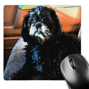 Imagem de 3Drose Mouse pad preto e branco Shiatsu Lhasas Doggie Family Pet no banco frontal do carro feito em acabamento pôster (mp_49446_1)