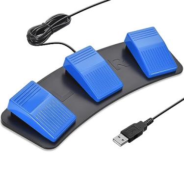 Imagem de Pedal óptico iKKEGOL USB atualizado, controle de jogo com interruptor de pé USB, pedal programável de 3 teclas, teclado de mouse para videogame, push to talk, transcrição HID (pedal triplo)