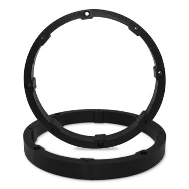 Imagem de MARRTEUM 2 espaçadores universais de alto-falante de 16,5 cm, subwoofer estéreo para carro, suporte adaptador de suporte para áudio de carro/barcos/caminhões/trailers (preto)