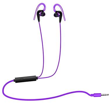 Imagem de Fones de ouvido com fio com microfone, qualidade de som estéreo, cancelamento de ruído, fones de ouvido para corrida/culinária/academia/esportes (roxo)