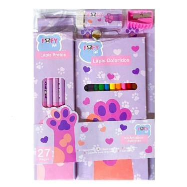 Imagem de Kit Desenho Artístico Infantil Patinhas Com 27 Peças Fofy