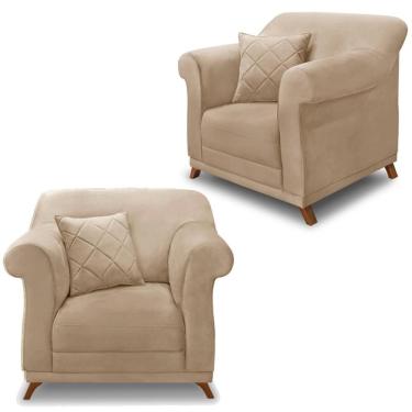 Imagem de Kit 2 Poltronas Decorativas Retro Polo Suede 1101 Ezz 1101