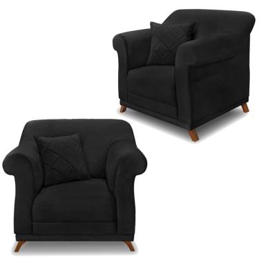 Imagem de Kit 2 Poltronas Decorativas Retro Polo Suede 1105 Ezz 1105