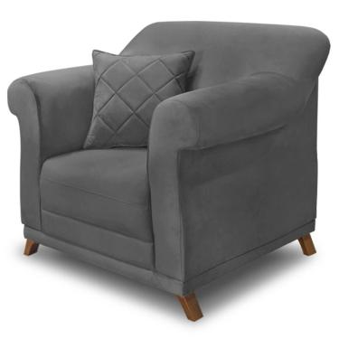 Imagem de Poltrona Decorativa Retro Polo Com Almofada Suede 1104 Ezz 1104