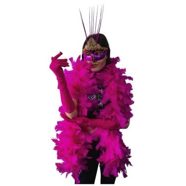 Imagem de Fantasia De Carnaval Feminina Rosa Choque Luxo