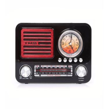 Imagem de Rádio Caixa de Som Retrô com USB AUX Lanterna Recarregável