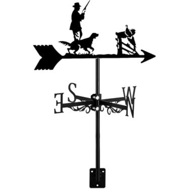 Imagem de Cata-vento De Caçador De Cata-vento & Cão Com Montagem No Telhado, Indicador De Direção Do Vento Para Decorações De Metal De Jardim De Caça De Caçador De Fazenda, Hunter Hunting