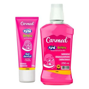 Imagem de Kit Pasta de Dente e Enxaguante Bucal Fini Beijos Carmed