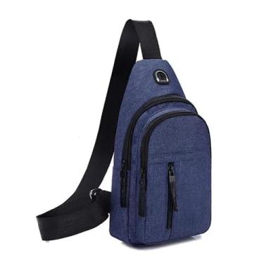 Imagem de Bolsa Mochila De Peito Tiracolo Pochete Bolsa Impermeável Transversal Masculina (azul 017)