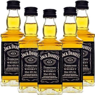 Imagem de Kit 5 Miniatura Whisky Uísque Jack Daniels Nº7 Original 50ml