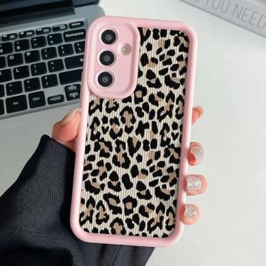 Imagem de Capa de cordão de pulso com estampa de leopardo para Samsung S25 S24 S23 S22 S21 Plus Ultra S20 FE A50 A05 11 30 20 Capa de celular de TPU macio, J24, rosa, para S25