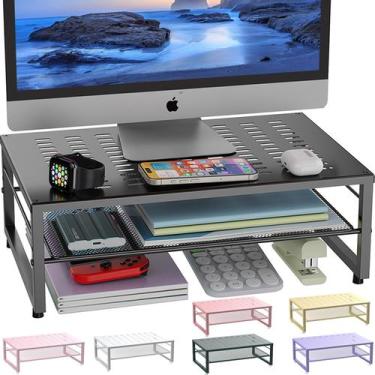 Imagem de Monitor Stand Riser gianotter de metal de 2 camadas para mesa de escri
