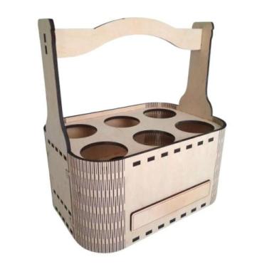 Imagem de Porta Garrafa Mdf 6 Lugares Suporte Cerveja - LENOBRE