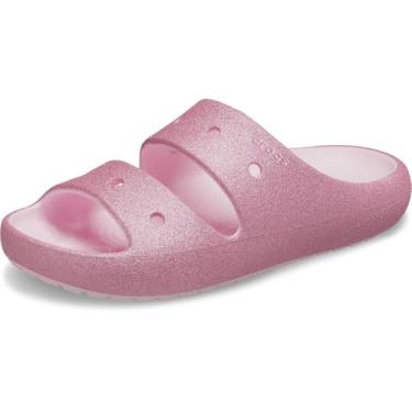Imagem de Crocs Sandálias clássicas unissex infantis (criança pequena), Leite rosa/glitter, 12 Little Kid