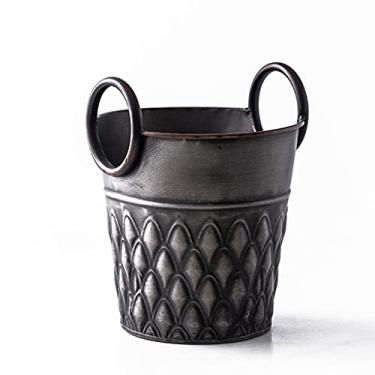 Imagem de Baldes de gelo isolados balde de gelo retrô balde de gelo de mesa de ferro forjado balde de armazenamento balde de gelo com alça redonda 1. Balde refrigerador de 65L para casa balde de cerveja