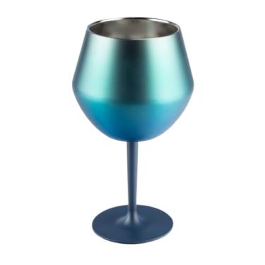 Imagem de Taça Copo Térmico De Aço Inoxidável 2 Em 1 14oz Para Gin Vinho Cerveja Drink Bebidas Para Festas De Fim De Semana Copo Cerveja Mantém Bebida Fresca E Seguro(Azul)