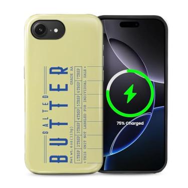 Imagem de ZHEGAILIAN Capa compatível com iPhone 16e, [compatível com MagSafe], capa rígida híbrida de 2 camadas para meninas meninos mulheres homens, manteiga salgada engraçada design de capa de celular