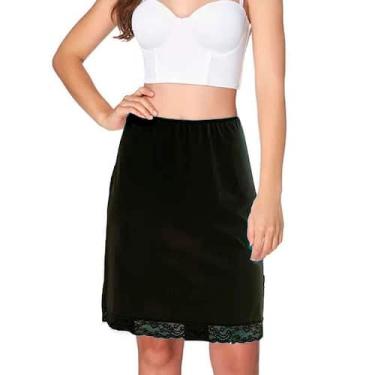 Imagem de Saia Anágua Saiote com Renda - CHEGA MAIS, Preto, GG