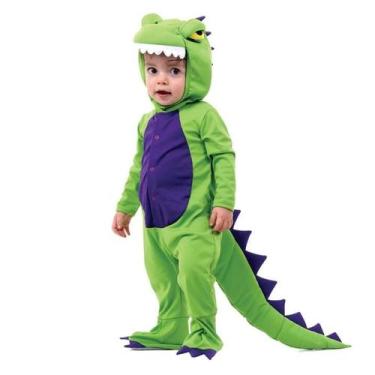 Imagem de Fantasia Dinossauro Bebê Sulamericana Fantasias Verde/Roxo P 1 Ano, P 