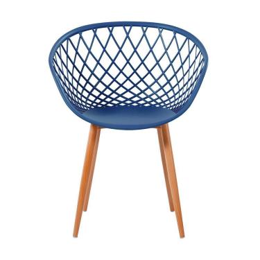 Imagem de Cadeira Monaco Com Assento Em Polipropileno E Base Em Aço Fratini Azul Marinho