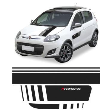 Imagem de Faixa Palio Attractive 2012/2016 Adesivo Lateral E Traseiro Chumbo Cor Cinza