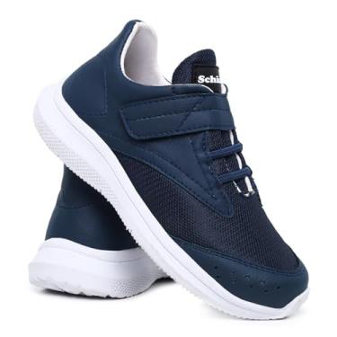 Imagem de Tênis Infantil Masculino, Couro Sintético, Solado Antiderrapante, Sem Cadarço, Casual, Confortável, Para Dia a Dia (Azul Marinho, BR, Criança de 9 a 12 anos, Numérico, 36)