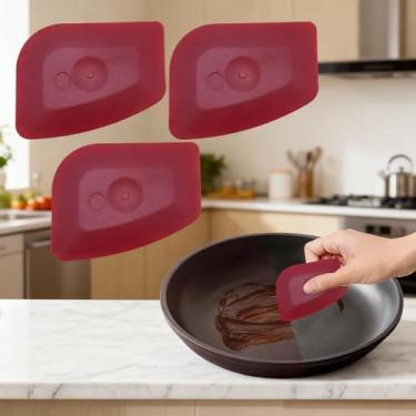 Imagem de Conjunto de raspadores de cozinha com 3 peças, conjunto de 3 raspadores para cozinha e churrasqueira, raspadores para limpeza de panelas e utensílios de cozinha