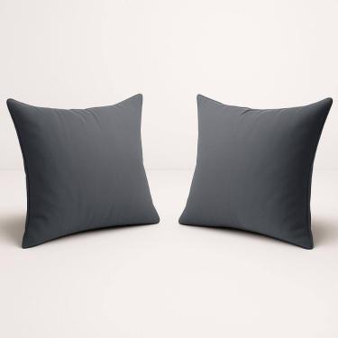 Imagem de Kit 2 Almofada 42cm Decorativa Suede Fofinha Sofá E Cadeira Cinza