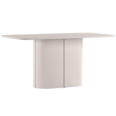 Imagem de Mesa De Jantar Para 6 Lugares 160cm Tampo Mdf Com Vidro Serena Off White - New Ceval