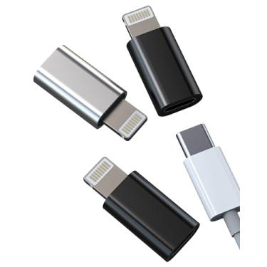 Imagem de Kefiany Adaptador USB C fêmea para Lightning macho (pacote com 3) para iPhone 14 13 tipo C conector de cabo de carregamento para iPad MFI certificado conversor de porta de alimentação adaptador de
