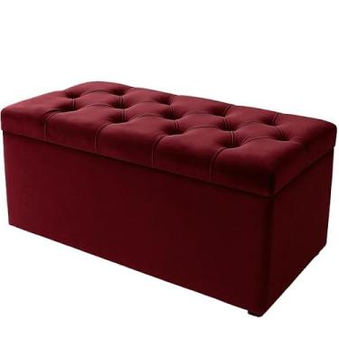 Imagem de CAPITONE VELUDO SUEDE PÉ DE CAMA PORTA OBJETOS BRINQUEDOS SAPATOS CASA DECORAÇÃO (VELUDO VERMELHO VINHO)