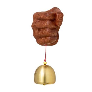 Imagem de Fist Shapedoor Bell Hanging Ornament Easy to Install Housewarming Gift Knocker Doorbell for Window Door Shop Fridges Entrance, Beech(Ebony)