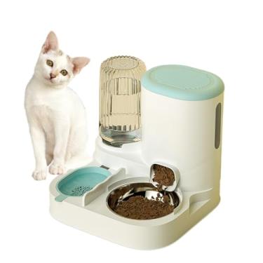 Imagem de Comedouro e Bebedouro Automático para Gatos e Cães Pequenos – Dispenser de Água e Ração 2 em 1, Alimentação Inteligente(Azul)